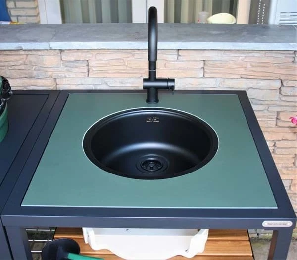 Big Green Egg Dekton Natuursteen Wasbak Met Kraan Insert - Afbeelding 2