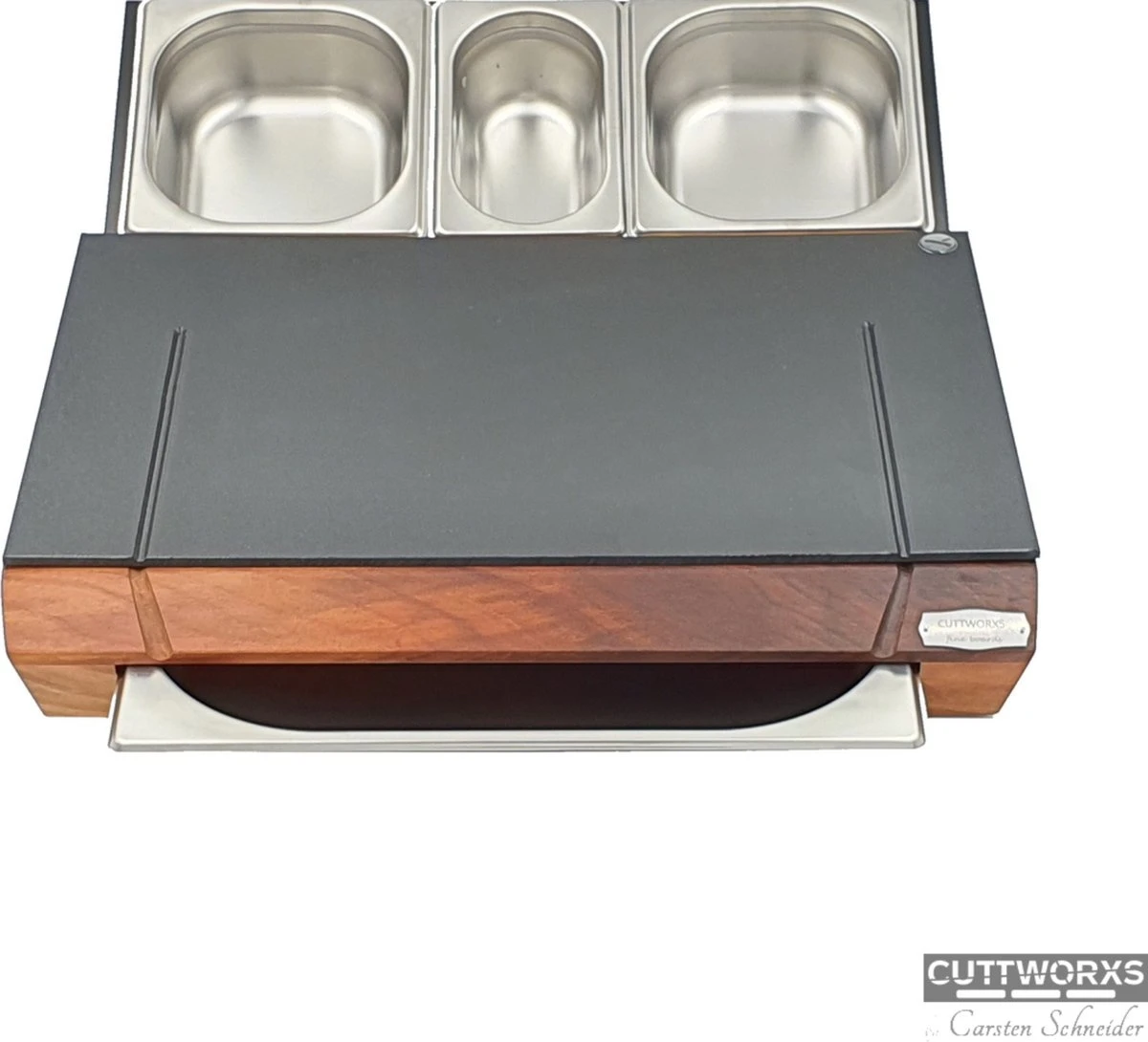 Cuttworxs Notenhouten Snijplank Large Met Sap Geul En Geïntegreerde Opvangbak - Afbeelding 2