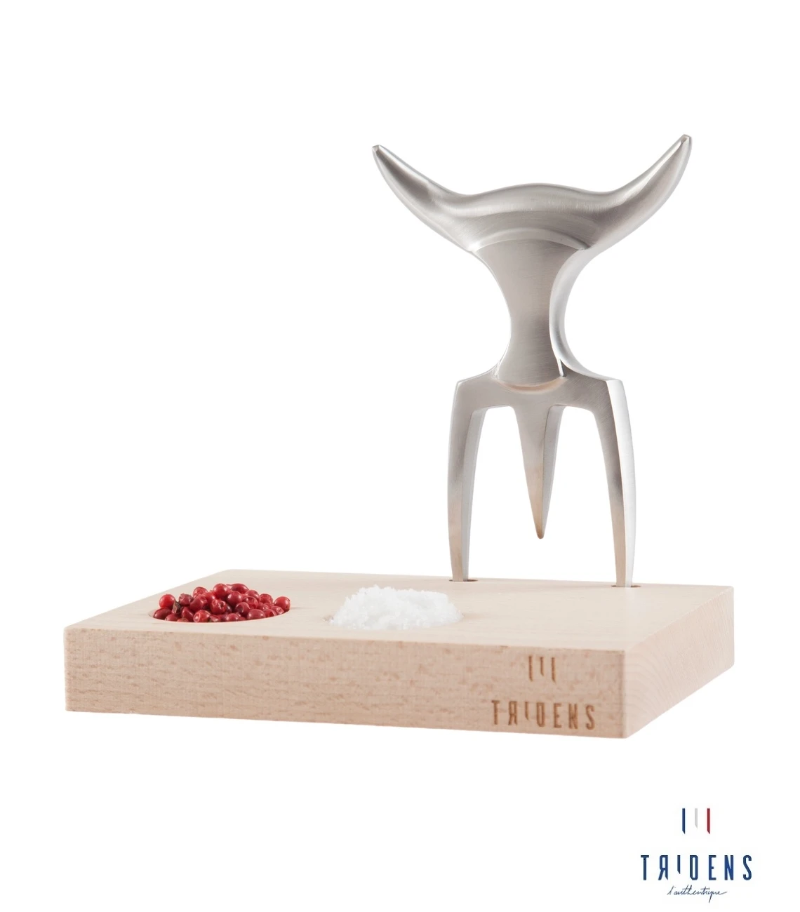 Tridens Raw Brushed Fork In Beechwood Base - Afbeelding 4